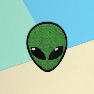 Alien Head Iron On Patch