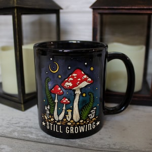 Magical Mushrooms Still Growing Black Mug