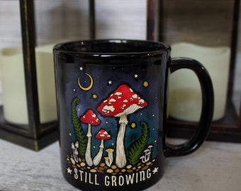 Magical Mushrooms Still Growing Black Mug