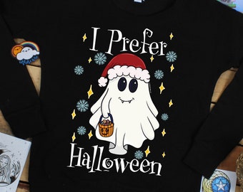 I Prefer Halloween Ladies Black Christmas Jumper