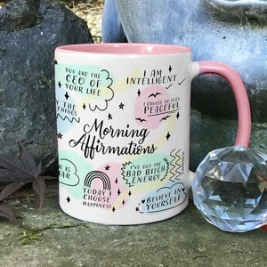 Morning Affirmations Pink Inner 2-Tone Mug