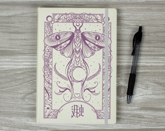 Cryptic Moth Cream A5 Hard Cover Notebook