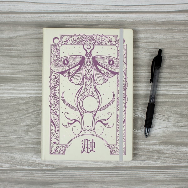 Cryptic Moth Cream A5 Hard Cover Notebook