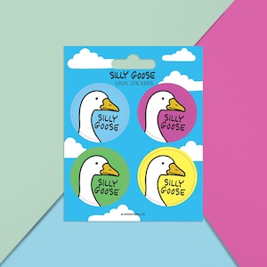 Juego de pegatinas de vinilo de Silly Goose