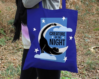 Witches Familiar Creature Of The Night Royal Blue Tote Bag