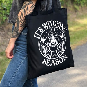 It&#39;s Witching Season Halloween Black Tote Bag