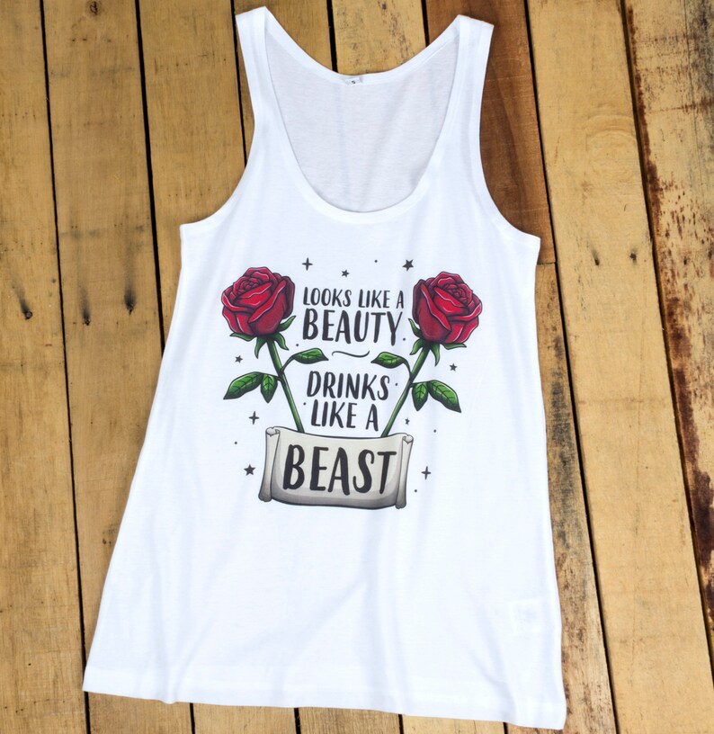 Looks Like A Beauty Drinks Like A Beast Ladies White Floaty Vest