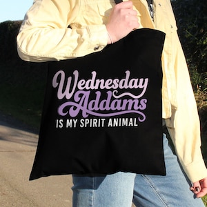 Wednesday Addams Is My Spirit Animal Black Tote Bag