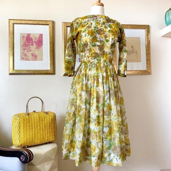 Fall floral 50s Dress fit n flare - image 1