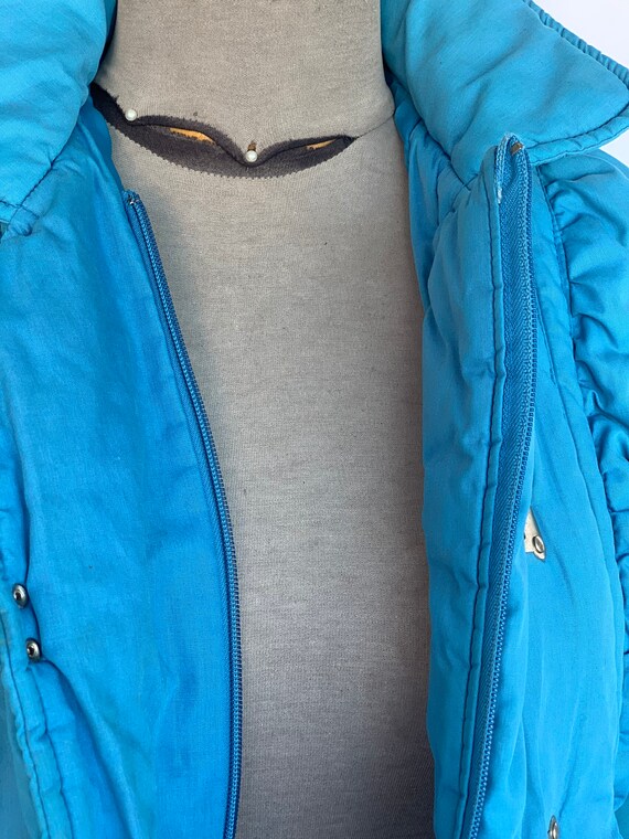 80s Jordache Blue Puffer Coat XXS/XS - image 9