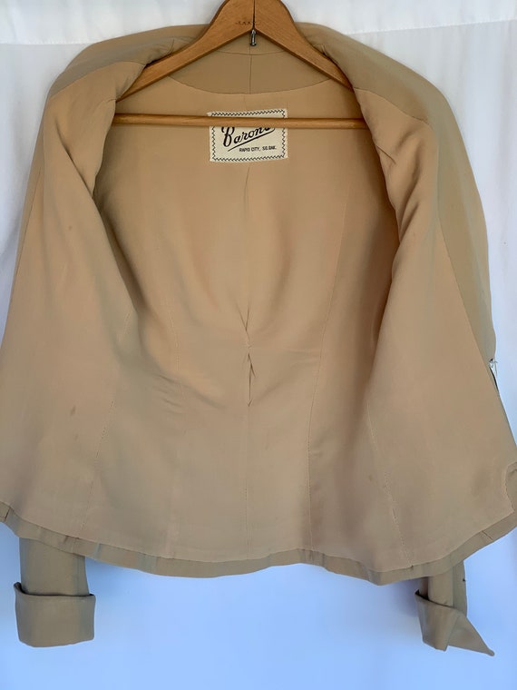 Forstmann beige blazer 1940s structured fitted wa… - image 6