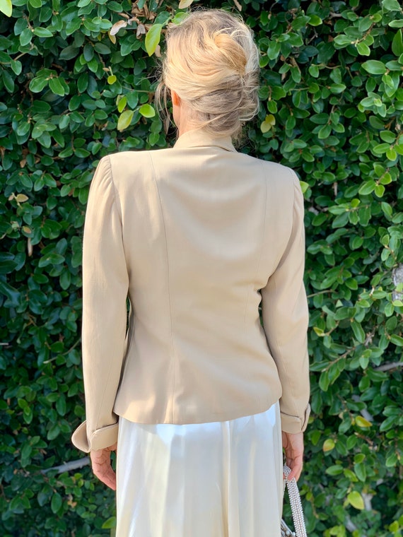 Forstmann beige blazer 1940s structured fitted wa… - image 2