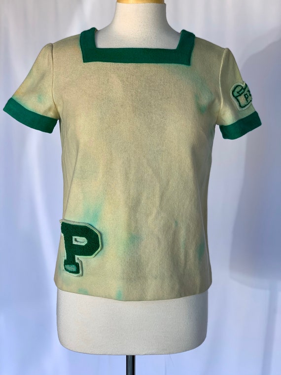 50s vintage cheerleading letterman top S/M - image 3