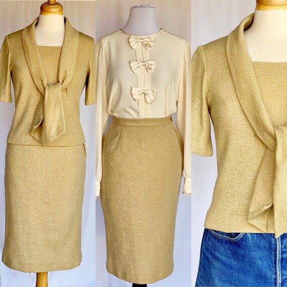 Virgin Wool Gold Metallic Sparkle Double Knits by