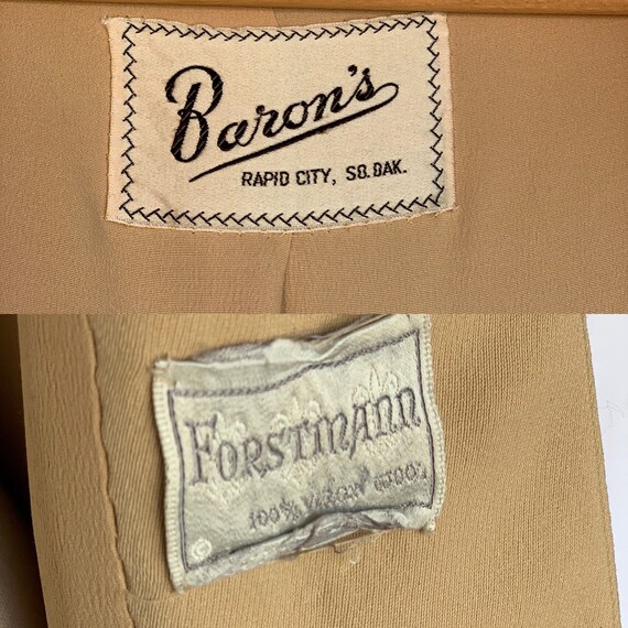 Forstmann beige blazer 1940s structured fitted wa… - image 10
