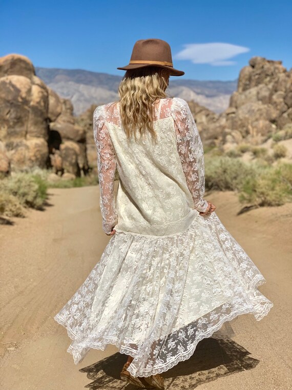 Jessica McClintock white lace gown