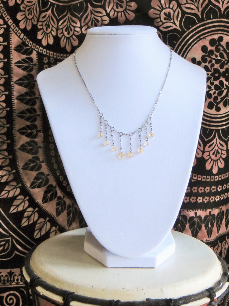 citrine fringe necklace