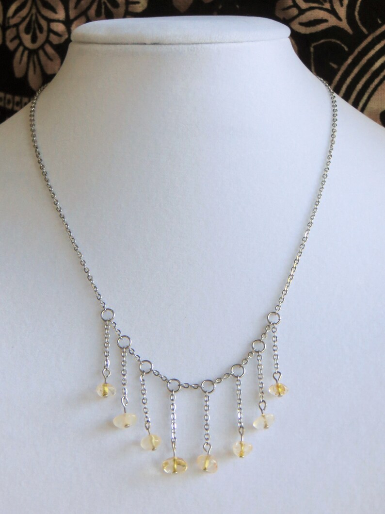 citrine fringe necklace