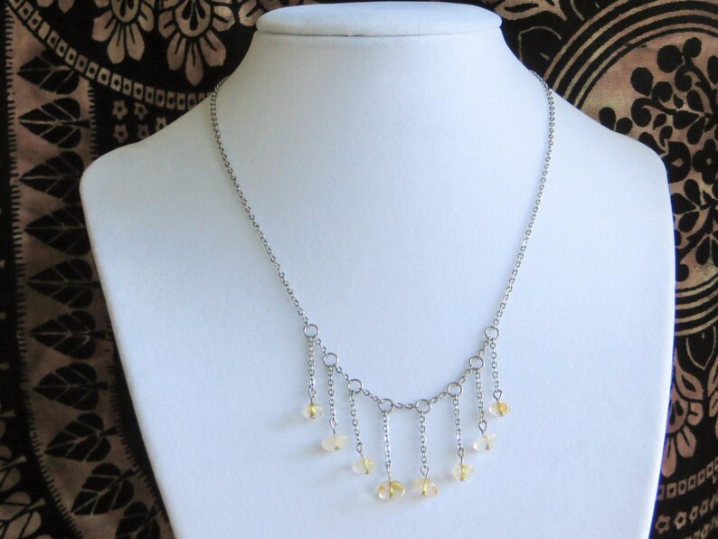 citrine fringe necklace