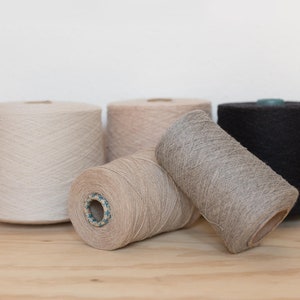 100% Lambswool Merino Lace weight Yarn – on Cone - Shades of natural beige and grey