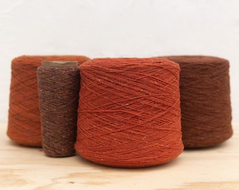 Soft Donegal Tweed – 100% Merino wool - on Cone - Shades of brown and orange