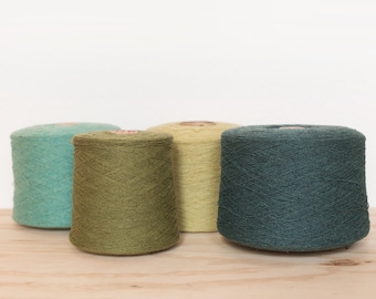 100% Lambswool Merino Lace weight Yarn – on Cone - Shades of green