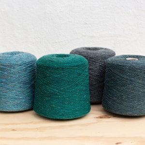Mohair Tweed – 70/30 Merino/Mohair  - on Cone - Shades of turquoise