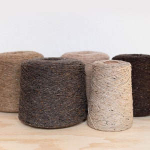 Soft Donegal Tweed – 100% Merino wool - on Cone - Shades of natural beige and brown