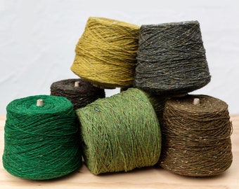 Kilcarra Tweed – 100 % reine Wolle – auf Kegel – Grüntöne