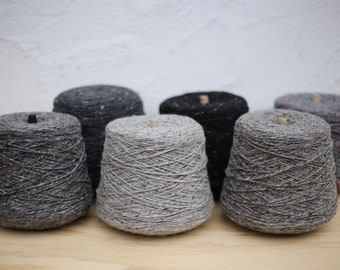 Kilcarra Tweed - 100% Schurwolle - on Cone - Shades of grey