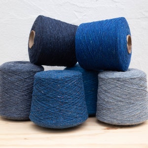 Mohair Tweed – 70/30 Merino/Mohair  - on Cone - Shades of blue