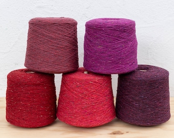 Mohair / Tweed - 70/30 Merino/Mohair - auf Kone - Rottöne