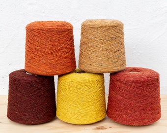 Mohair Tweed - 70/30 Merino/Mohair - auf Kegel - Gelb-, Orange- und Brauntöne