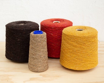 Galanta Tweed – Merino/Cashmere/Silk - on Cone - Shades of brown, beige, yellow