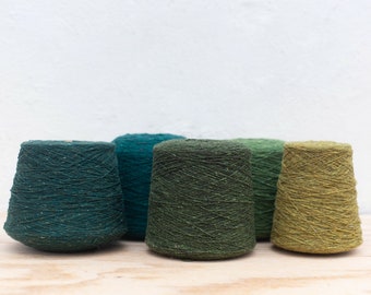 Soft Donegal Tweed – 100% Merino wool - on Cone - Shades of green