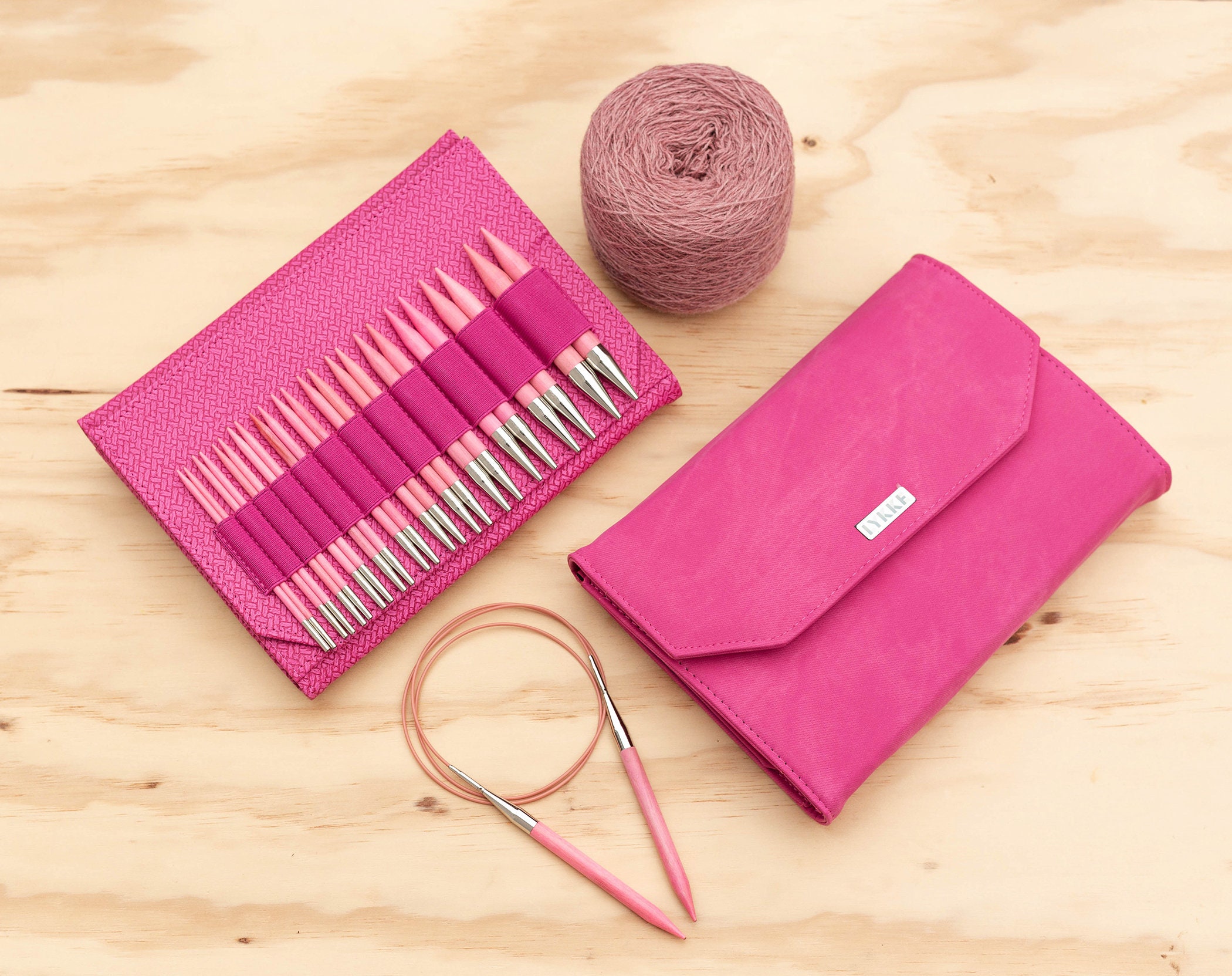 Interchangeable Circular Knitting Needles Case-Pink 