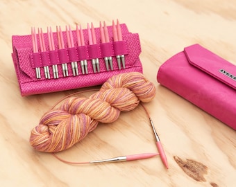 Lykke Interchangeable Circular Knitting Needle Set - Magenta and Fuxia - Short needle tips (9cm)