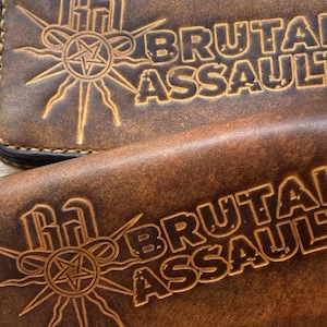 Leather Tobacco Pouch Brutal Assault, Leather Tobacco Case, Leather Tobacco Bag, Handmade Tobacco Pouch,Small Leather Pouch
