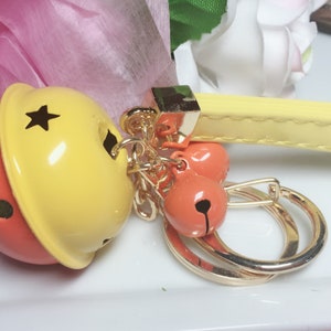 Jingle Bell keychain, Bell keychain, bell Charms, Holiday bell keychain, Jumbo Jingle Bell key fob, Lobster Clasp Keychain