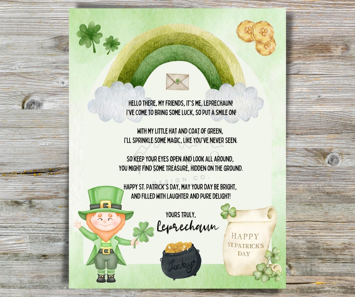 Leprechaun Letter to Child | Letter From Leprechaun | St. Patrick's Day ...