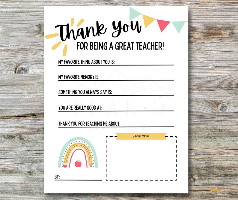Teacher Appreciation Printable Teacher Appreciation Week Teacher Thank