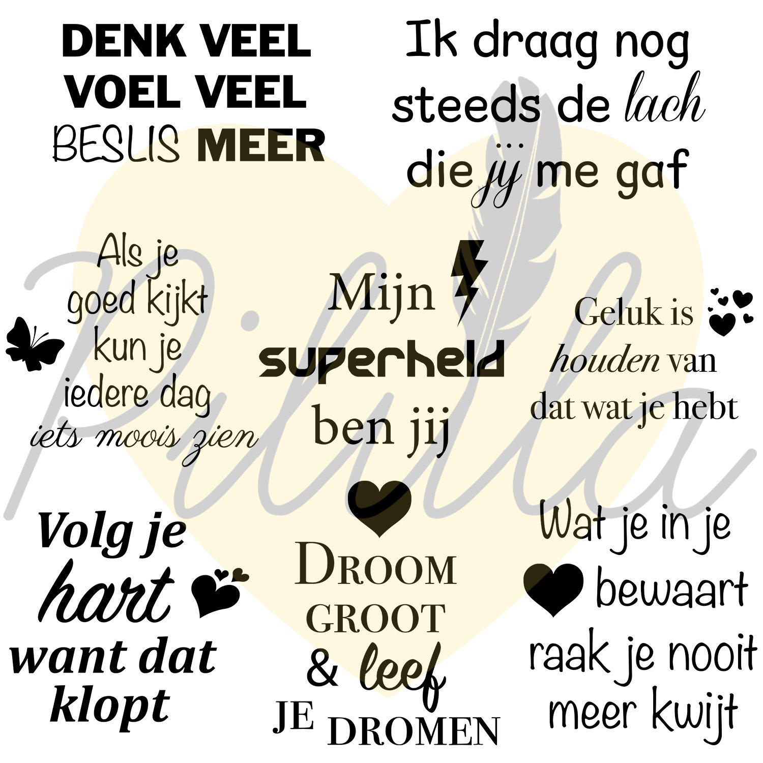 Dutch Quotes, Nederlandse uitspraken, pakket, silhoutte, cameo, jpg
