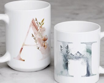 initial mugs etsy