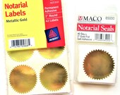 Notary Seals, 75 Gold Foil, 2 quot Avery Maco