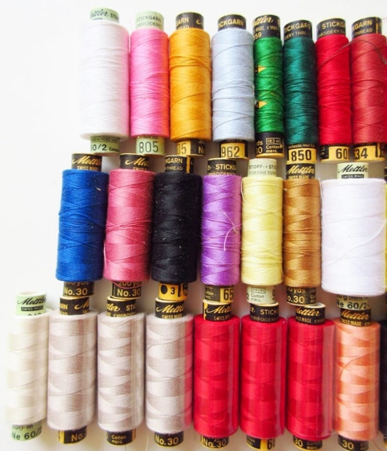 Mettler Embroidery Thread Lot 40 Spools New /& Used ON SALE Multi Color Merc Cotton