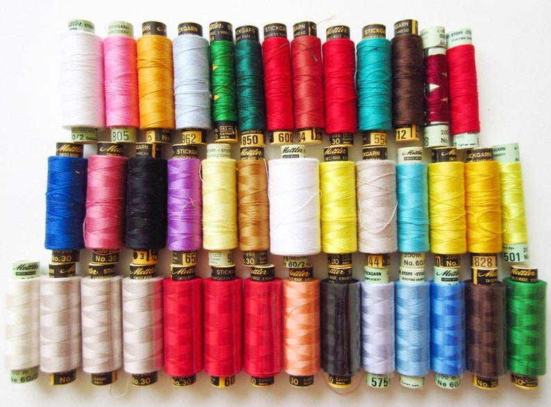 Mettler Embroidery Thread Lot 40 Spools New /& Used ON SALE Multi Color Merc Cotton