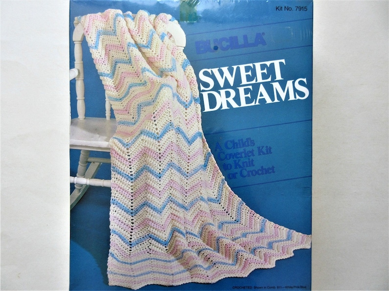 Baby Afghan Kit to Crochet or Knit Bucilla Sweet Dreams New Etsy