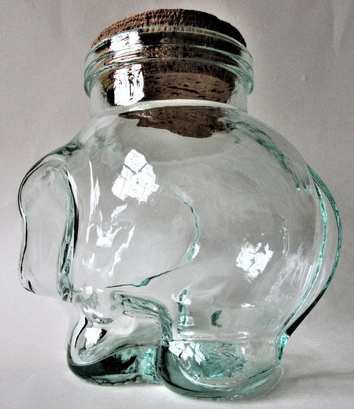 Glass Elephant Cookie Jar Canister w Cork Made in Italy Etsy