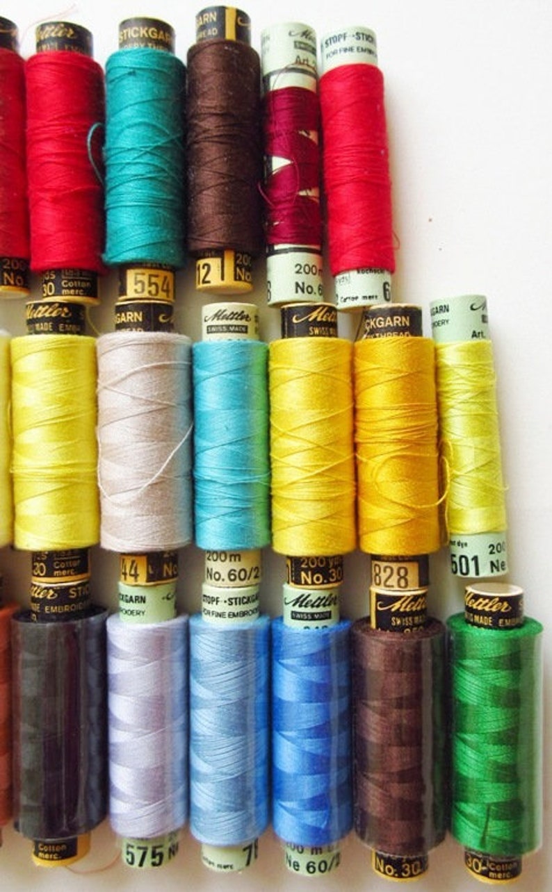 Mettler Embroidery Thread Lot 40 Spools New /& Used ON SALE Multi Color Merc Cotton