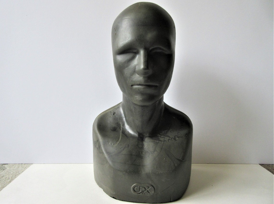 Black Foam Male Display Head for Mask CFX Sculpting Armature Etsy